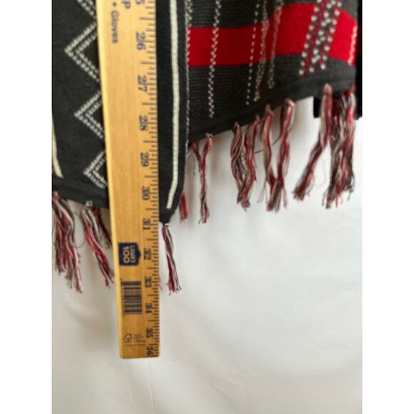 Billabong Women Small Gray/Red Southwestern Boho Open Front Cardigan - Picture 3 of 5